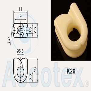 Móc Sứ Ceramic dẫn hướng trung tâm Ceramic Centre Hook Guide K26